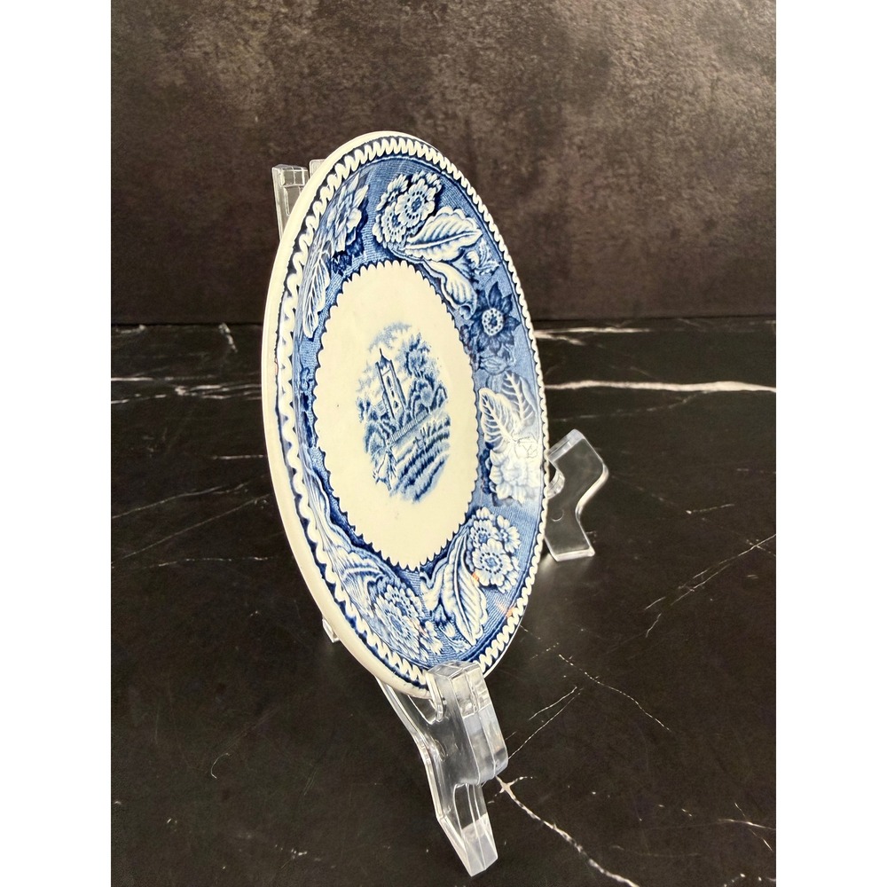 VTG Wood & Sons Woodland Blue and White Porcelain Coaster 4 3/8in - Picture 2 of 5